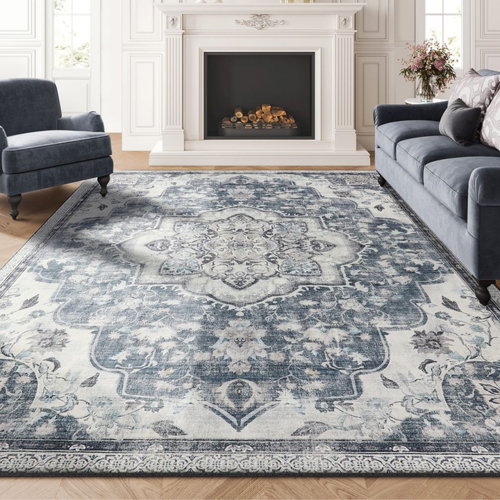 Alfombra Antideslizante Vintage Azul Claro Borsti 305x244 cm