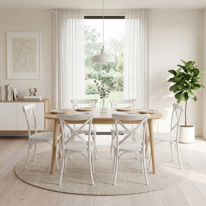Pack de 4 Sillas Crossback Blanca