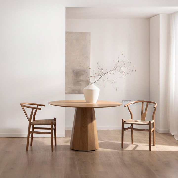 Set de 2 Sillas Wishbone Madera y Cuerda
