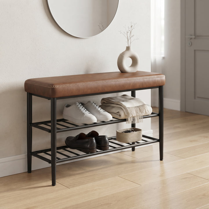 Mueble Zapatero Eco Cuero Cafe Rieti