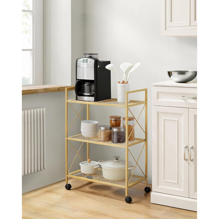 Carro Auxiliar Organizador Bar Metálico Dorado Vika