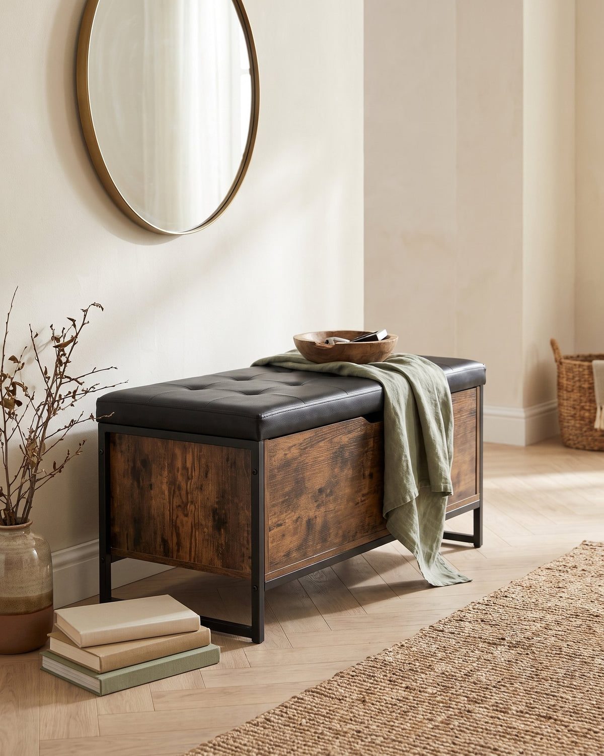 Mueble Zapatero Baúl Organizador Eco Cuero Vannala