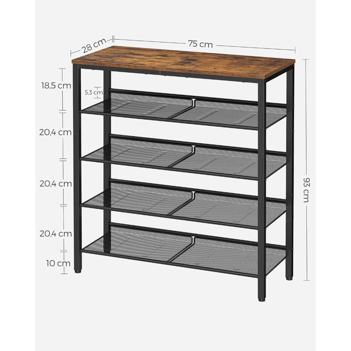 Mueble Zapatero Sirkka 5 Niveles Fierro y Madera