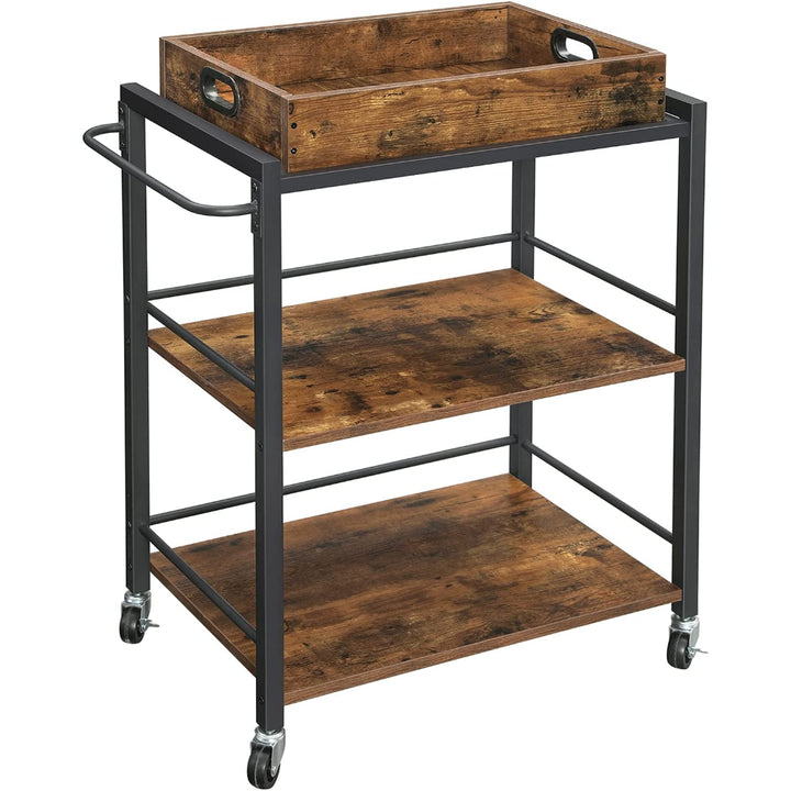 Carro de Bar Auxiliar 3 Niveles Tornio Estilo Industrial
