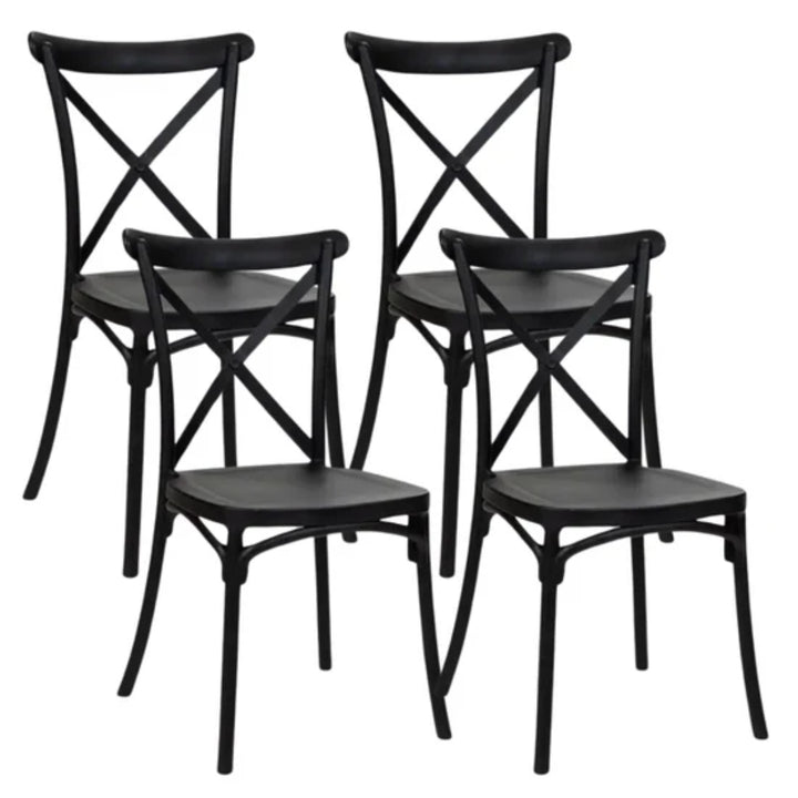 Pack de 4 Sillas Crossback Negra