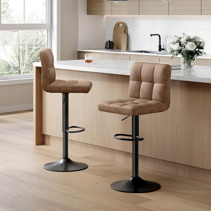 Set 2 Taburetes Eco Cuero Café Skien