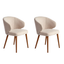 Set 2 Sitiales Silla Comedor Beige y Madera Tropez