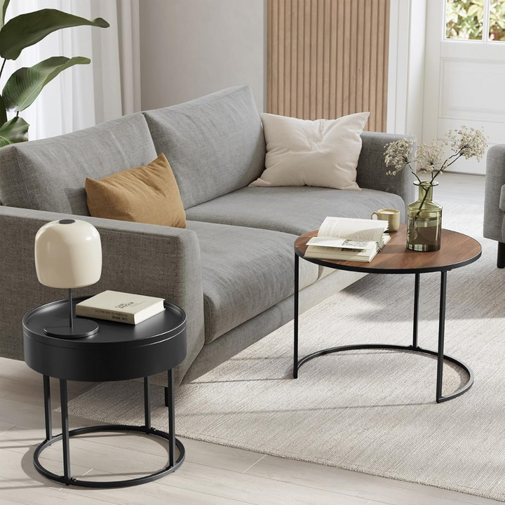 Set 2 Mesas de Centro Nido Madera y Fierro Autti