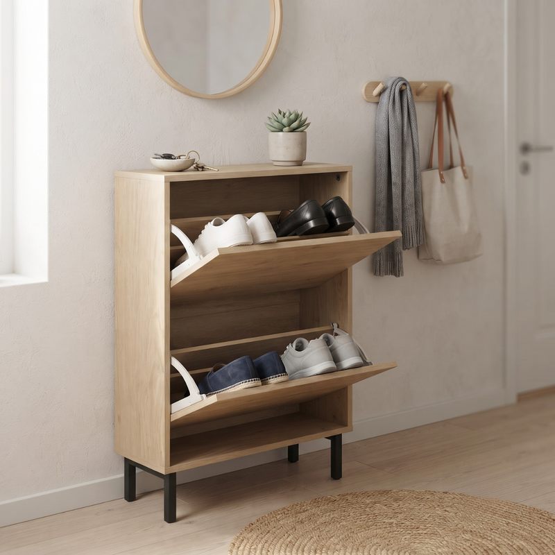 Puertas abatibles · Mueble Organizador Zapatero Abatible Ratán Ruka