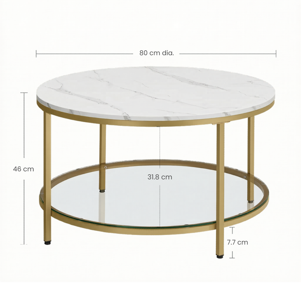 Medidas de la mesa de centro Ekero: 80 cm de diámetro y 46 cm de alto