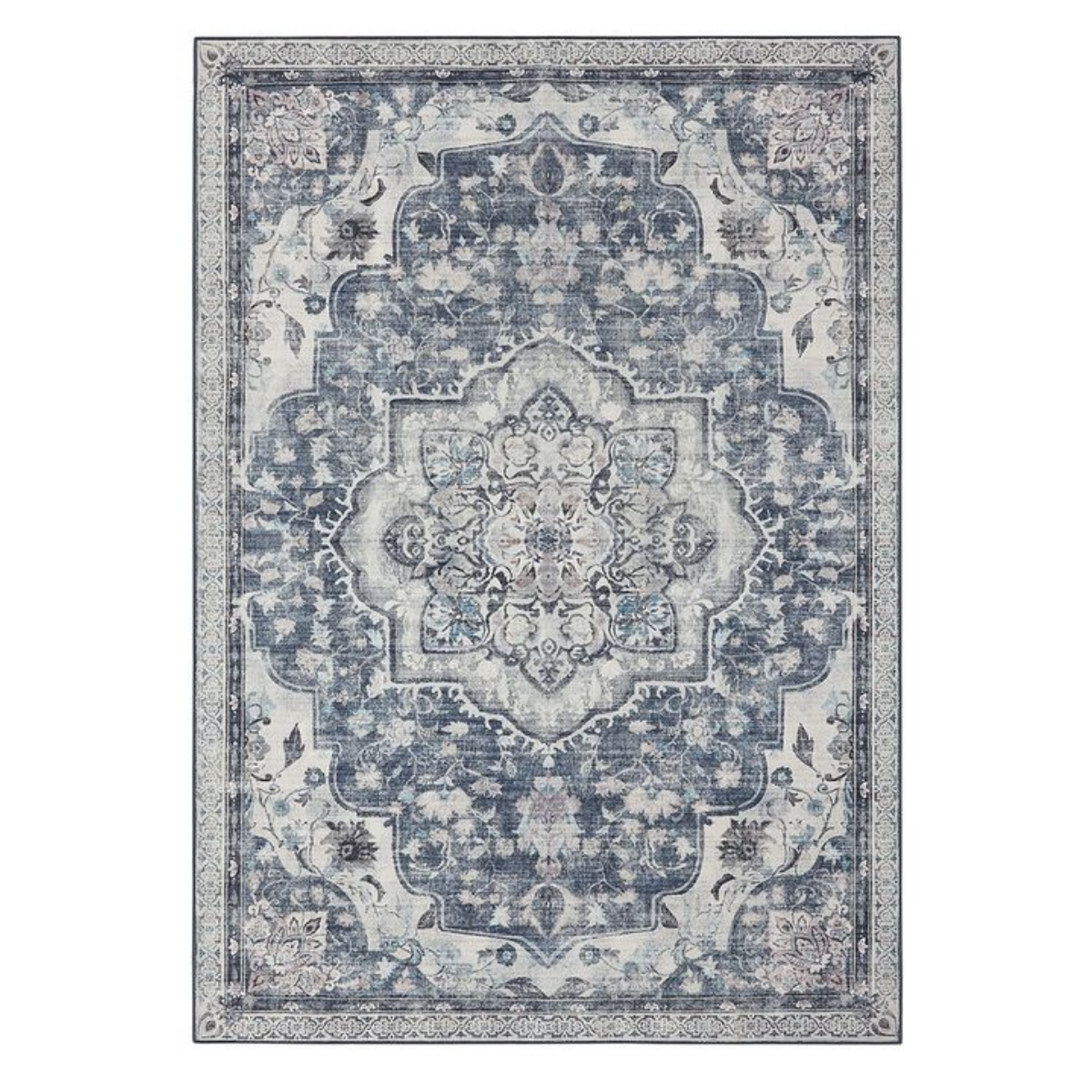 Alfombra Antideslizante Vintage Azul Claro Trodje 214x153 cm