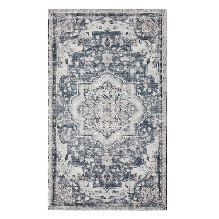 Alfombra Antideslizante Vintage Azul Claro Loviisa 153x92 cm