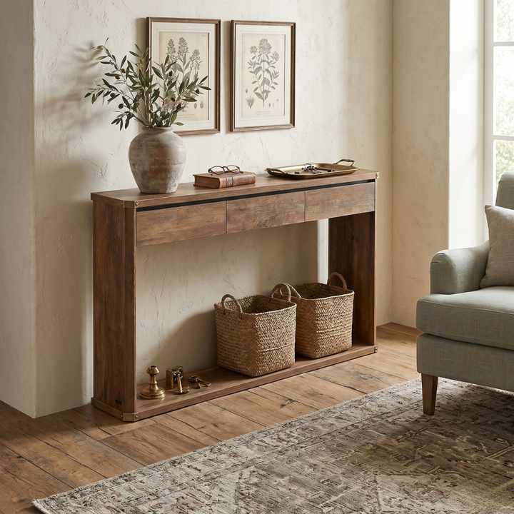 Mueble Recibidor Arrimo Marrón Rústico Hovsta