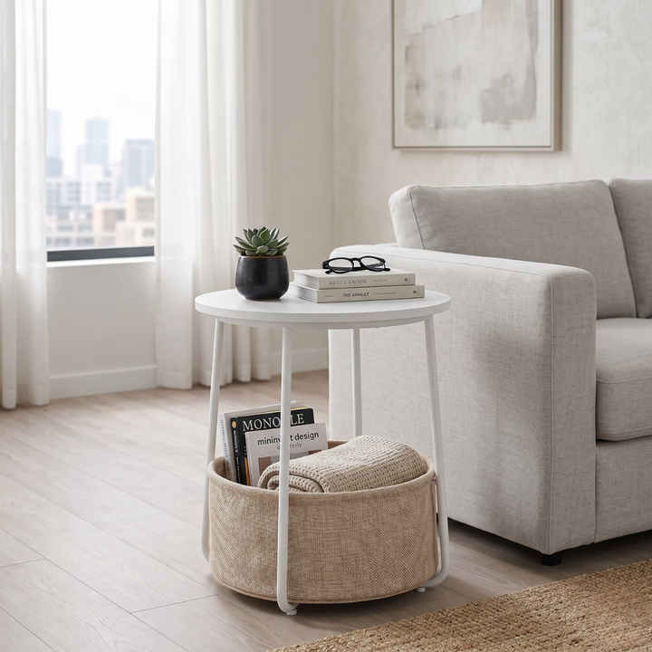 Mesa Auxiliar con Canasto Norrebro Estilo Industrial