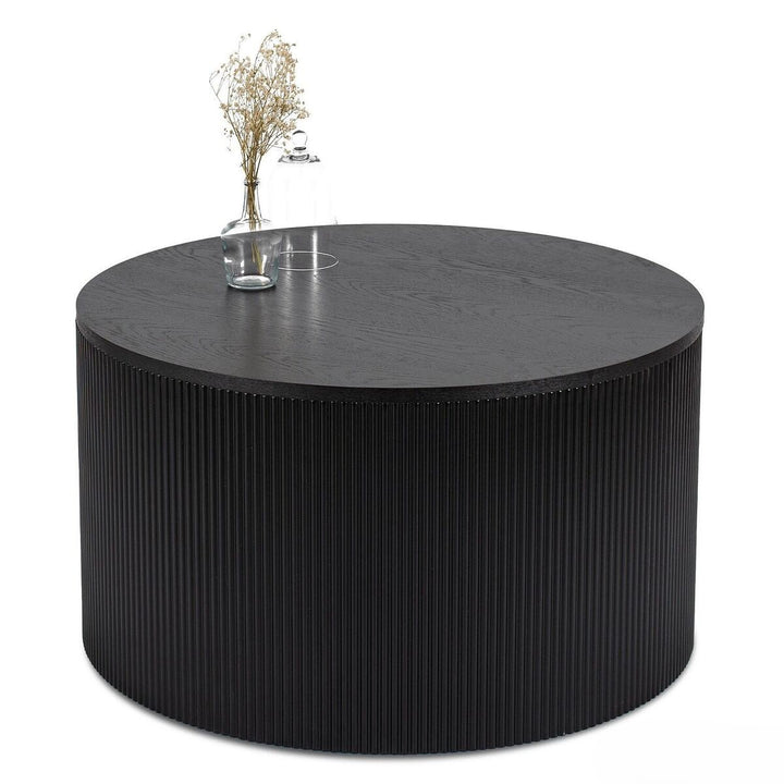 Mesa de Centro Redonda Alistonada Negra Kotka