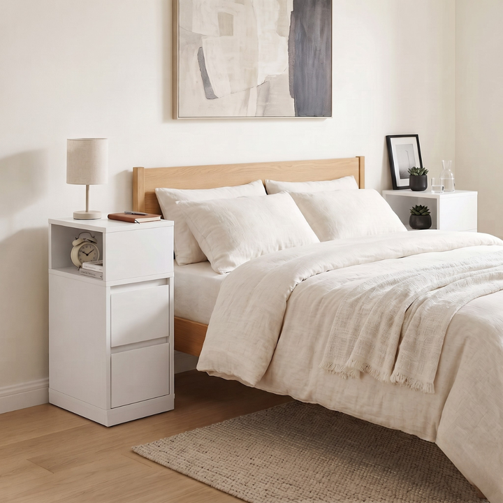 Set de 2 Veladores Blancos Langnes
