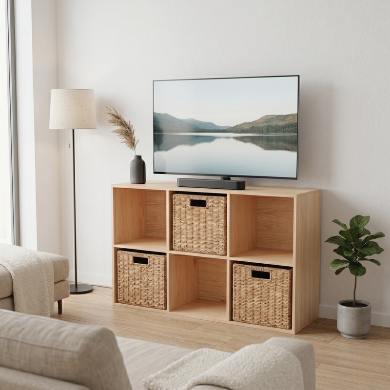 Mueble de TV · Mueble Organizador con Canastos Siena