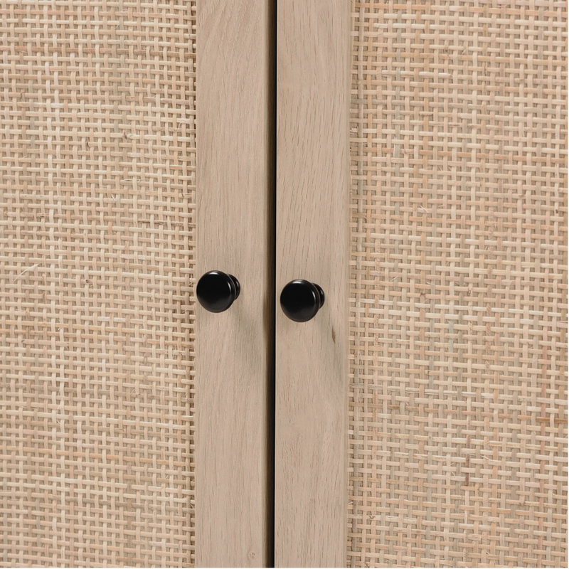 Ratán natural · Mueble Buffet Aparador Ratan Negro Alvik