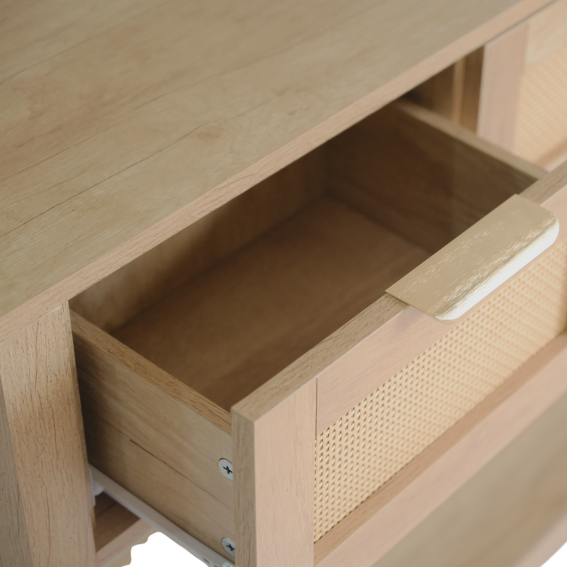 Cajones amplios · Mueble Recibidor Arrimo Ratán Arezzo