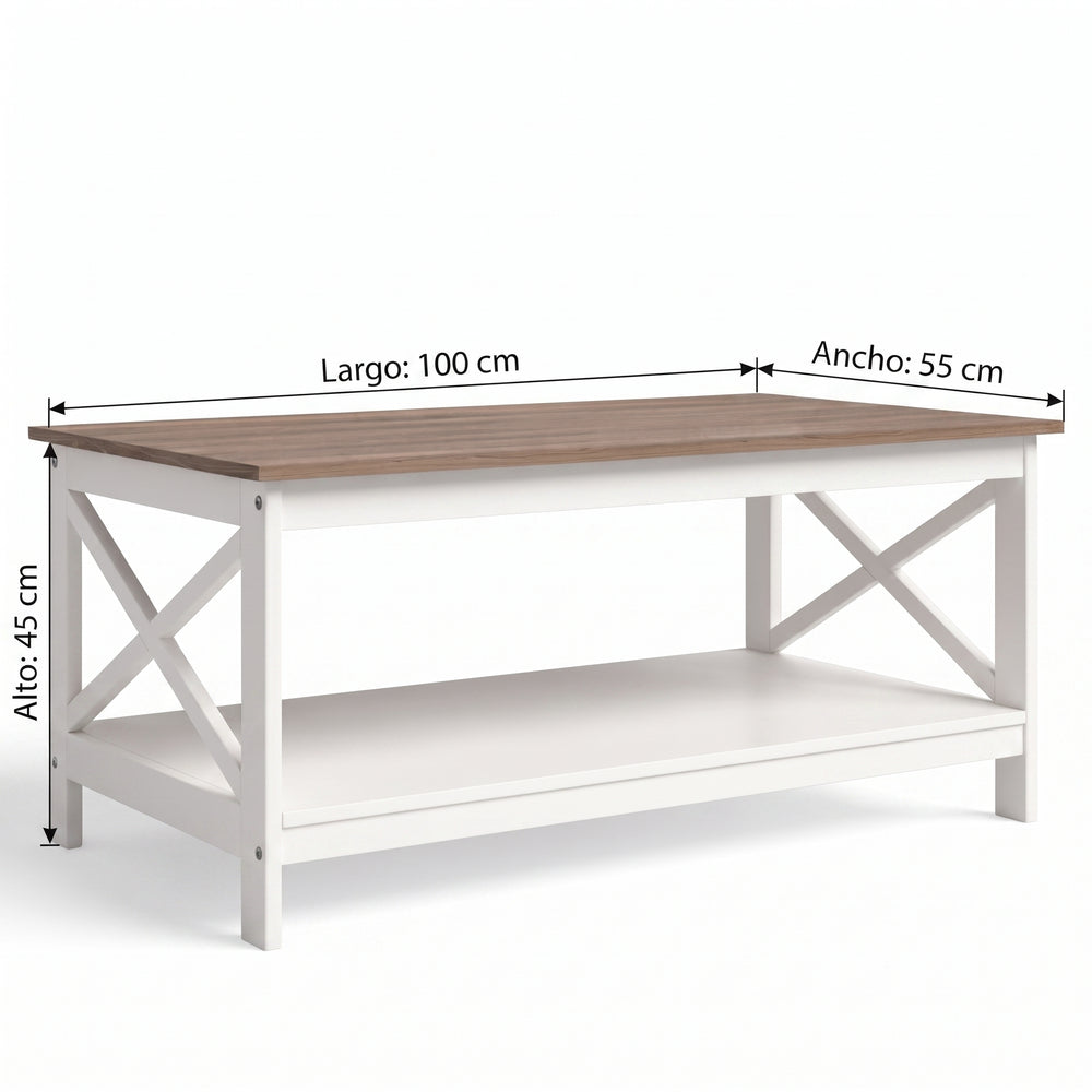 Medidas de la mesa de centro Vittoria: 100 x 55 x 45 cm