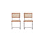Set de 2 Sillas Breuer Madera y Ratán Cafe