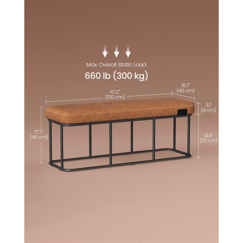 Medidas de la banqueta Greve: 120 x 40 x 45 cm
