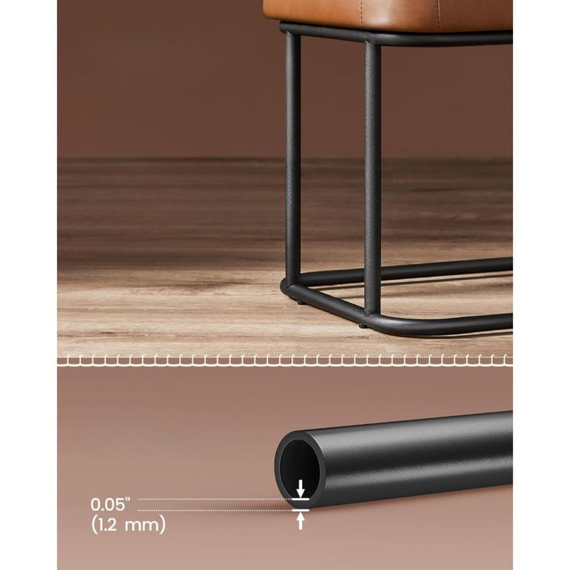 Estructura de metal negro · Banqueta Otomana Ecocuero Café Greve