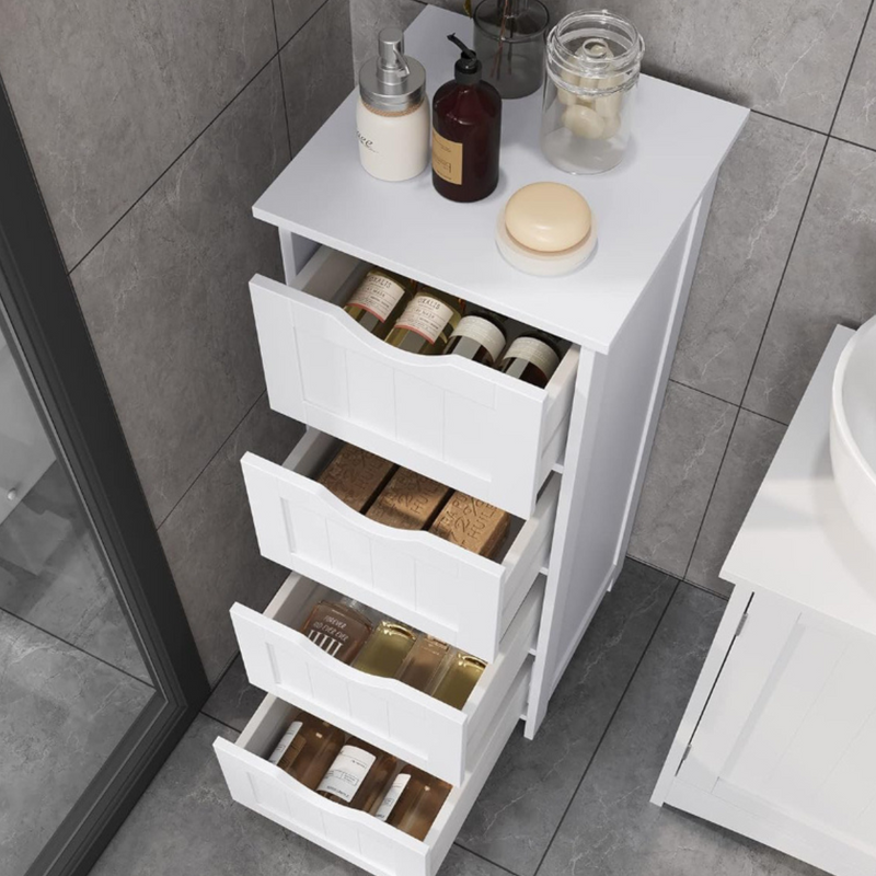Cuatro cajones · Mueble Organizador Blanco Multiuso 4 Cajones Salem