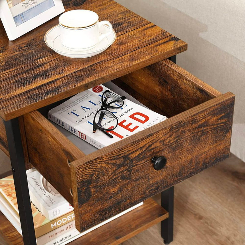 Cajón para lo de noche · Velador con cajonera Estocolmo Estilo Industrial