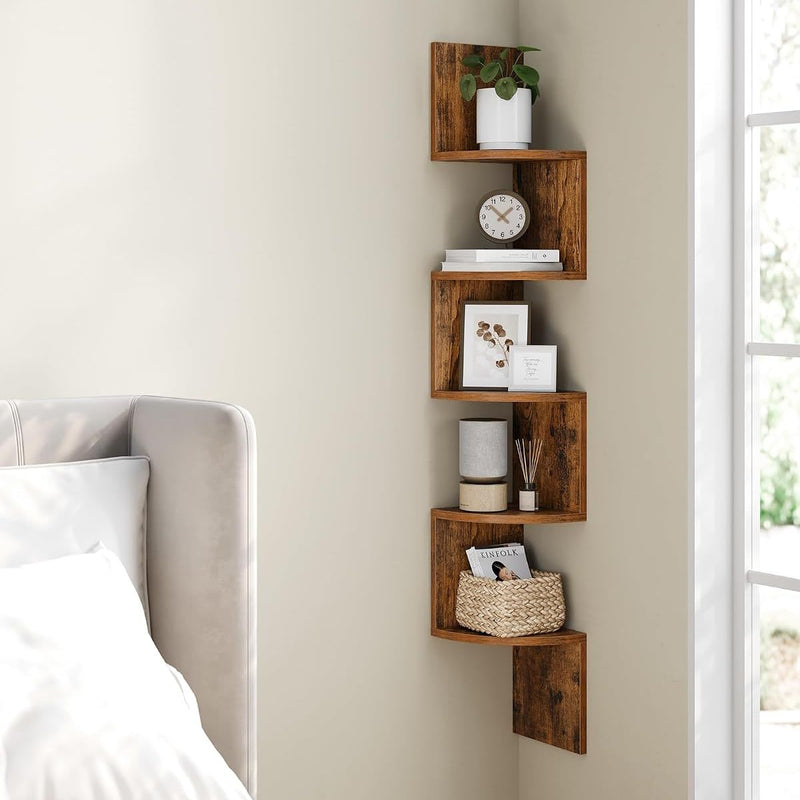 Madera rústica · Mueble Estante Esquinero ZigZag Estilo Industrial