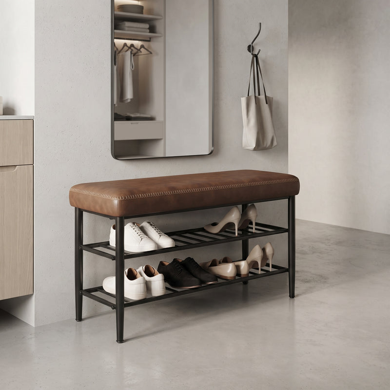 Compacto · Mueble Zapatero Eco Cuero Cafe Rieti
