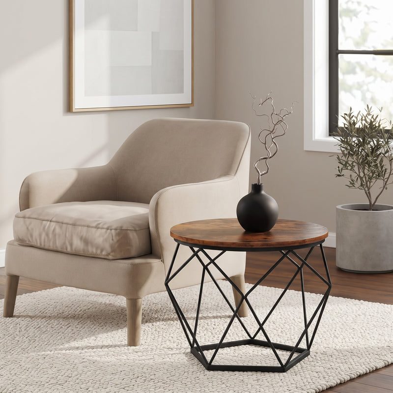 Junto al sillón · Set 2 Mesas Centro Helsinki Base Hexagonal Estilo Industrial