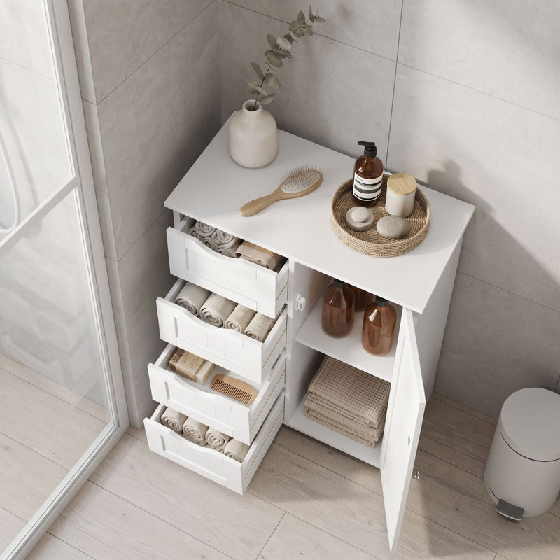 Cuatro cajones · Mueble Gabinete Organizador Multiuso Blanco 4 Cajones Uttran