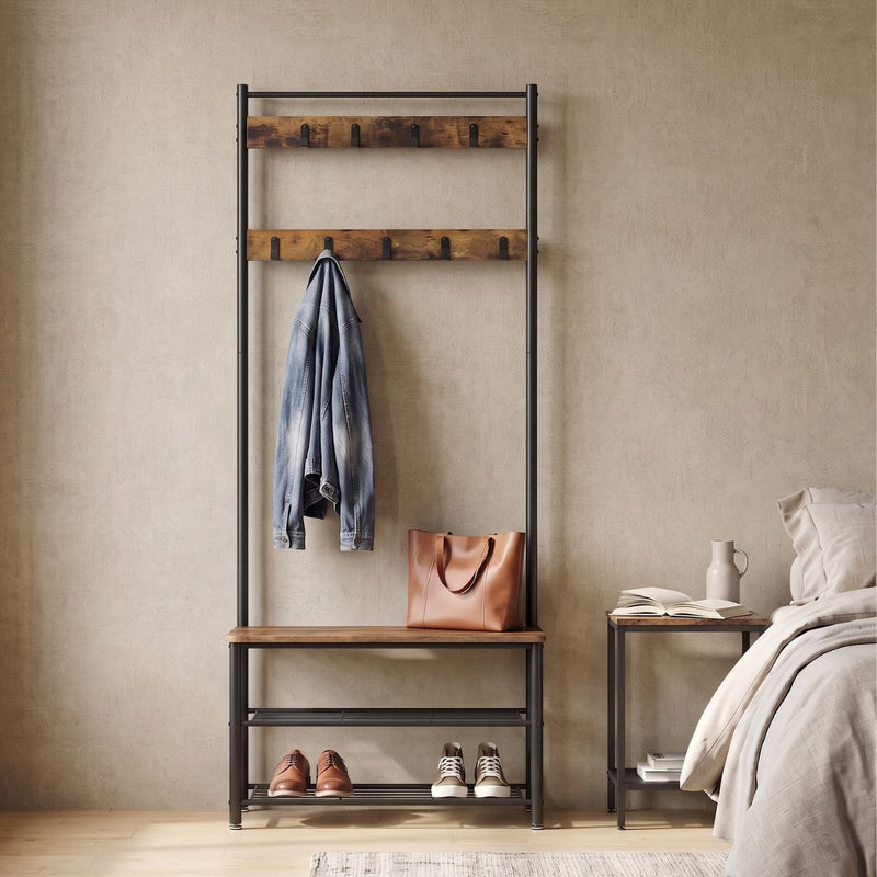 Zapatero de dos niveles · Mueble Recibidor Perchero Daven Estilo Industrial.