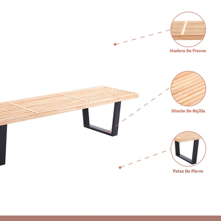 Banqueta Bohemian 160cm - Madera