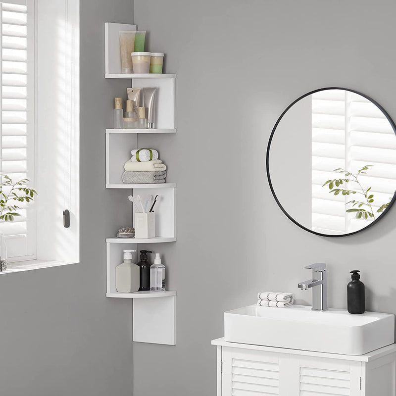 Aprovecha la esquina · Mueble Estante Esquinero ZigZag Blanco Ribe
