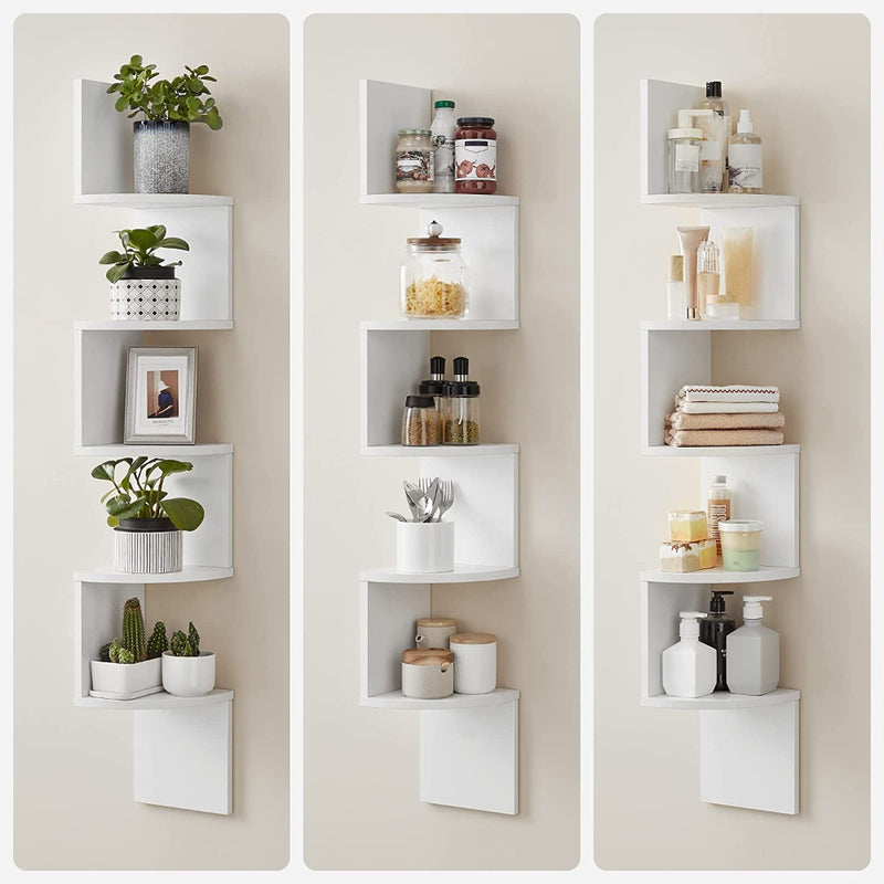 Diseño zigzag · Mueble Estante Esquinero ZigZag Blanco Ribe