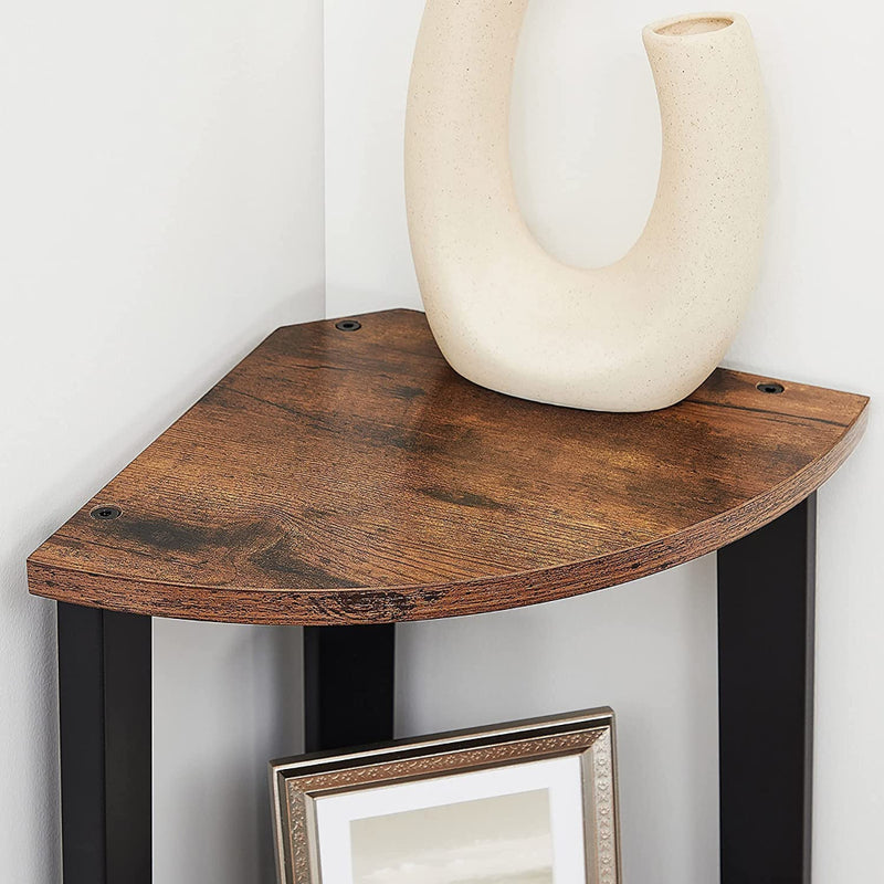 Madera rústica y acero negro · Mueble Estante Esquinero Feroe Estilo Industrial