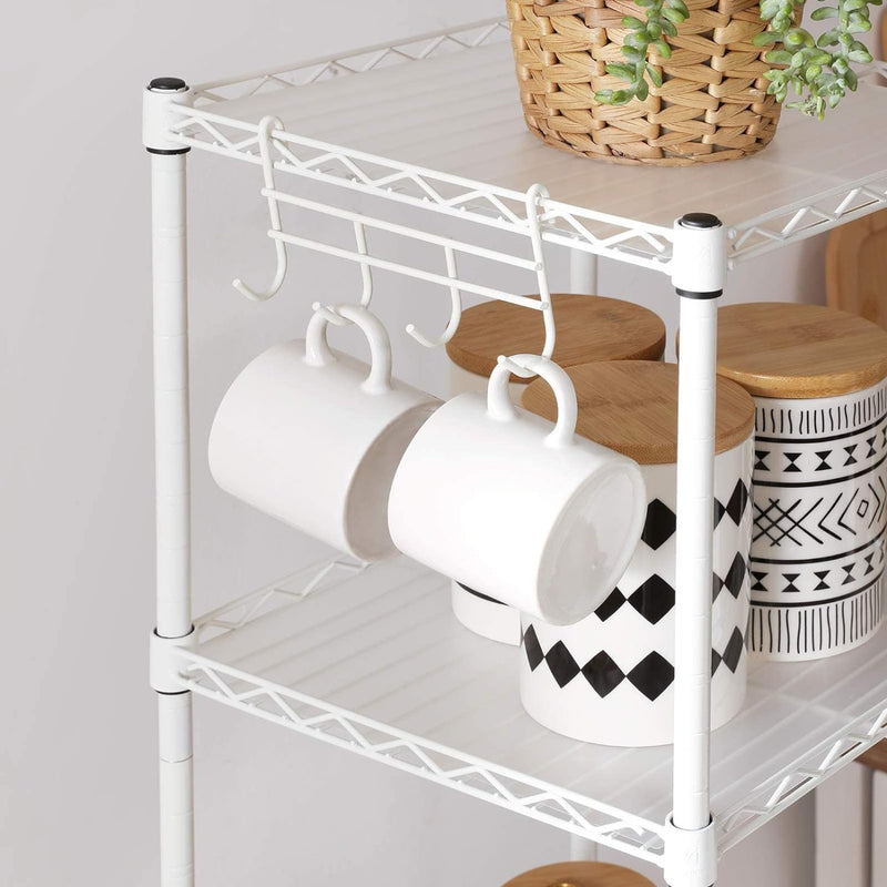 Ganchos para tazas · Estanteria Organizador Blanco Ajustable 5 Niveles Dunker