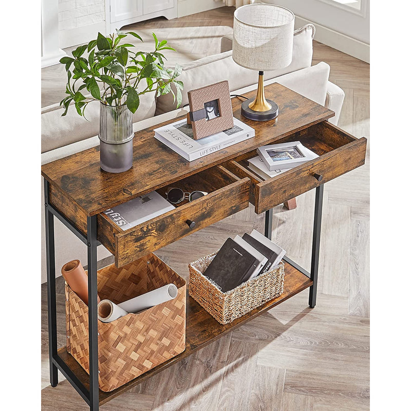 Repisa inferior · Mueble Recibidor Arrimo 2 Cajonera Bristol Estilo Industrial