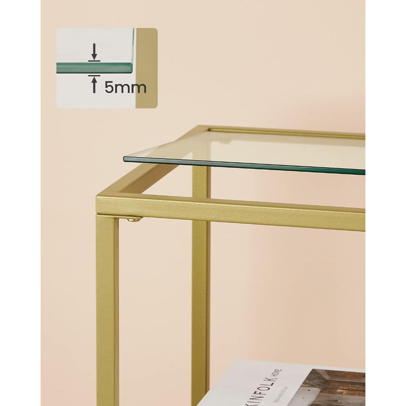 Vidrio de 6 mm · Recibidor Arrimo Fierro Dorado Vidrio Templado Tierp