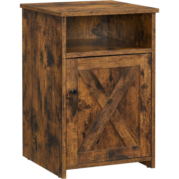 Mesa Auxiliar Velador con Estante Marrón Rústico Ockelbo