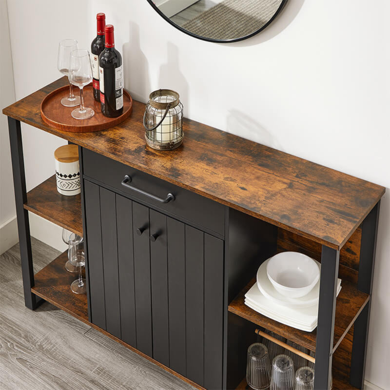 Mueble de bar · Mueble Aparador Buffet Fierro Negro y Madera Linsell