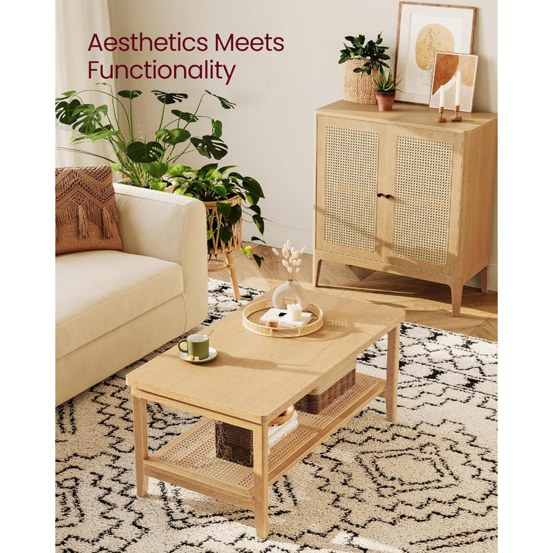 Estilo bohemio · Mesa de Centro Rectangular Estilo Ratán Trento