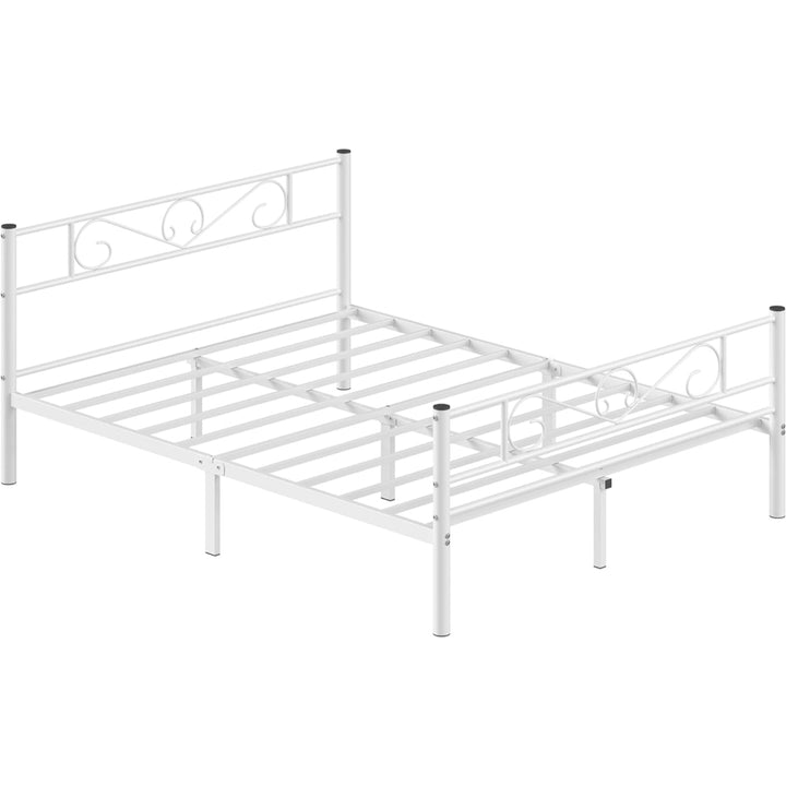 Base de Cama con Respaldo Metálica Queen Blanca Dyvik