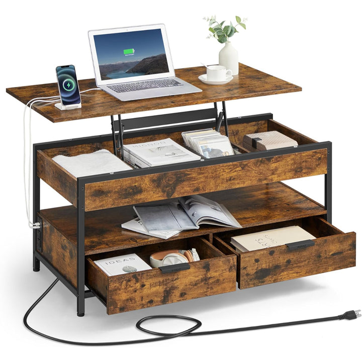 Mesa De Centro Elevable Koge Living Cajones/Estación de Carg