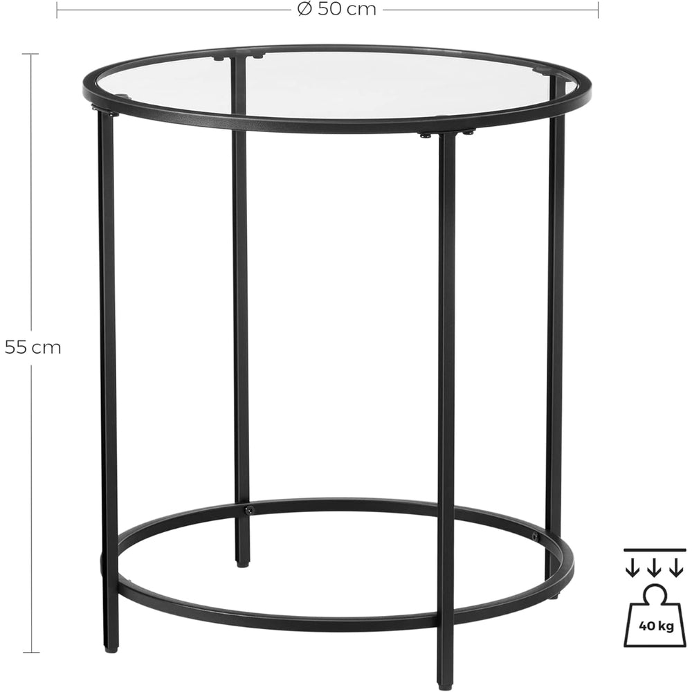 Medidas de la mesa auxiliar Idre: 50 cm de diámetro y 55 cm de alto