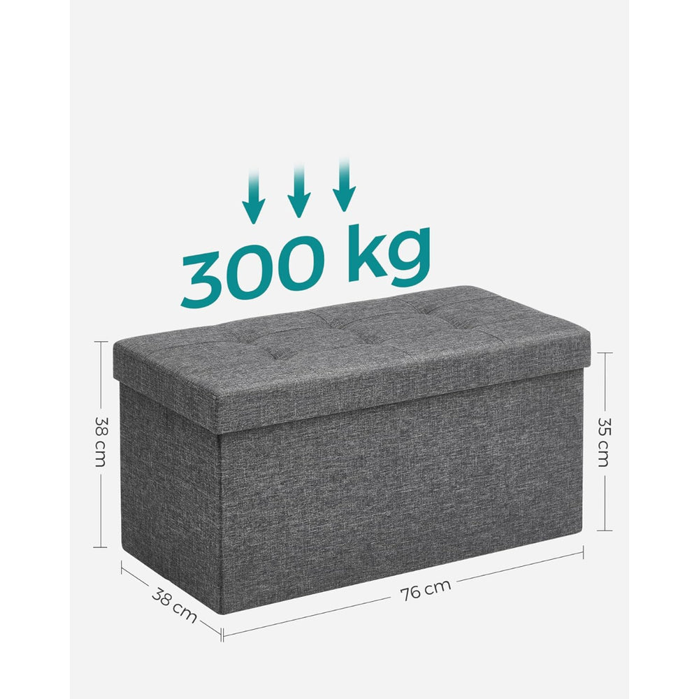 Medidas de la banqueta baúl Tranna: 76 x 38 x 38 cm