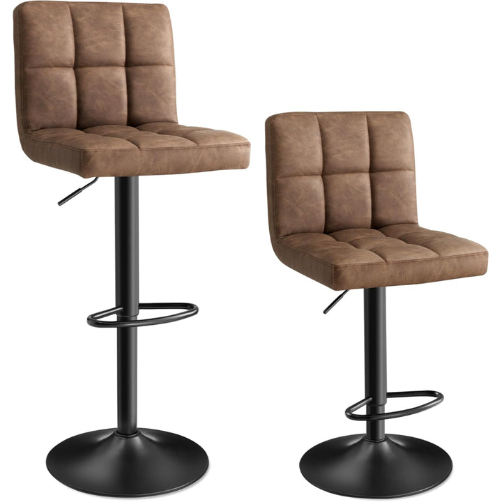 Set 2 Taburetes Eco Cuero Café Skien