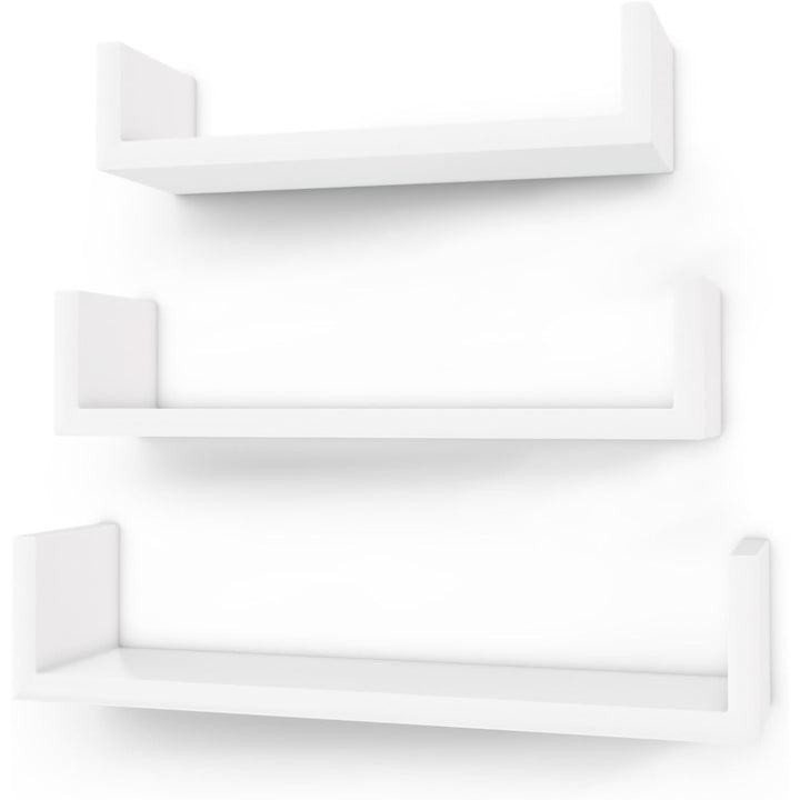 Set 3 Estantes Repisa Pared Corchete Blanco Arendal